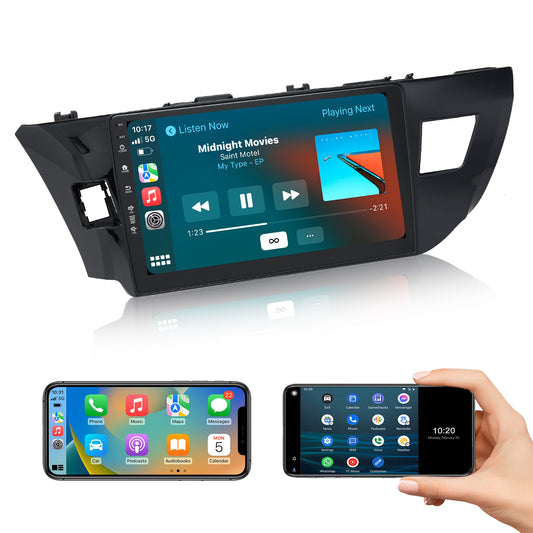 Roadanvi 10.2" Android 12 Car Stereo for Toyota Corolla 2014 2015 2016 Carplay Android Auto Car Radio WiFi+4G LTE 1280x720 QLED Touch Screen Head Unit Bluetooth 4GB+64GB GPS Navigation