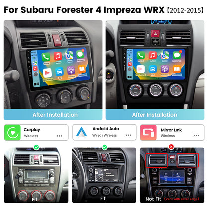 Roadanvi 9" Android 12 Car Radio for Subaru Forester 4 Impreza WRX 2012-2015 Carplay Android Auto Bluetooth Stereo 1280x720 QLED Head Unit 4GB+64GB WiFi 4G LTE Touch Screen GPS Navigation