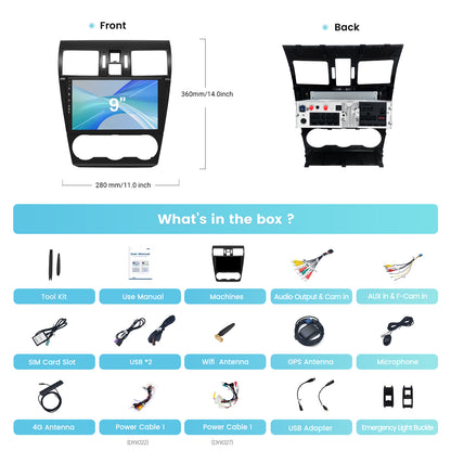 Roadanvi 9" Android 12 Car Radio for Subaru Forester 4 Impreza WRX 2012-2015 Carplay Android Auto Bluetooth Stereo 1280x720 QLED Head Unit 4GB+64GB WiFi 4G LTE Touch Screen GPS Navigation