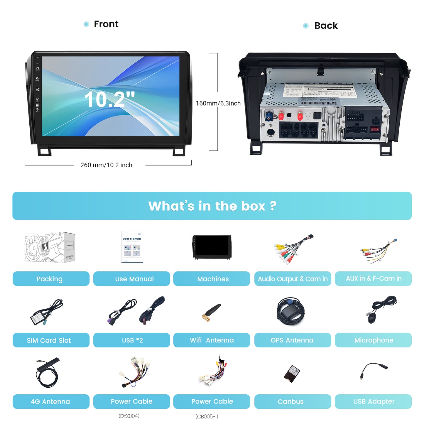 Roadanvi X12 4G+64G/8G+128G Car Stereo for Toyota Tundra 2007-2013,Sequoia 2007-2013 Wireless Carplay, Android Auto,Car Radio, 1280x720, QLED, Head Unit, WiFi 4G LTE, GPS Navigation, 10.2" Touch Screen