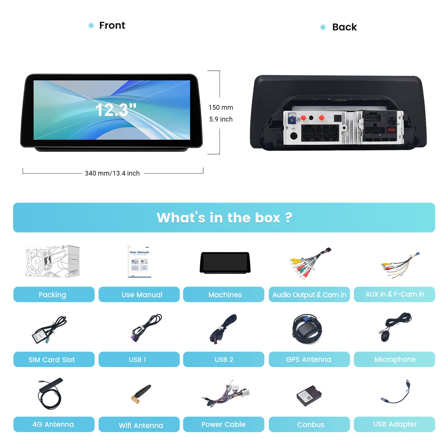 Roadanvi X12 12.3" Android Car Stereo for Toyota RAV4 2019 2020 2021 2022 Wireless Apple Carplay Andorid Auto Car Radio Bluetooth Head Unit QLED Touch Screen 1920x720 GPS Navigation