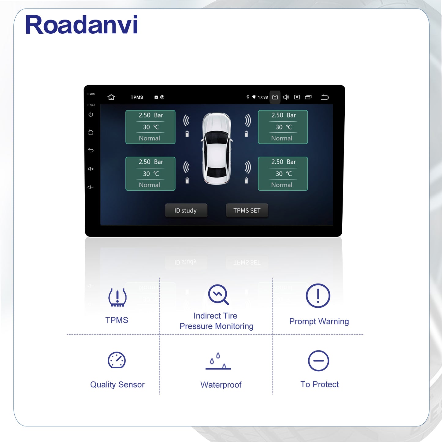 Roadanvi External TPMS APP Car Tire Pressure Monitoring System Car Tire Diagnostic Tool Suit for Roadanvi Unit