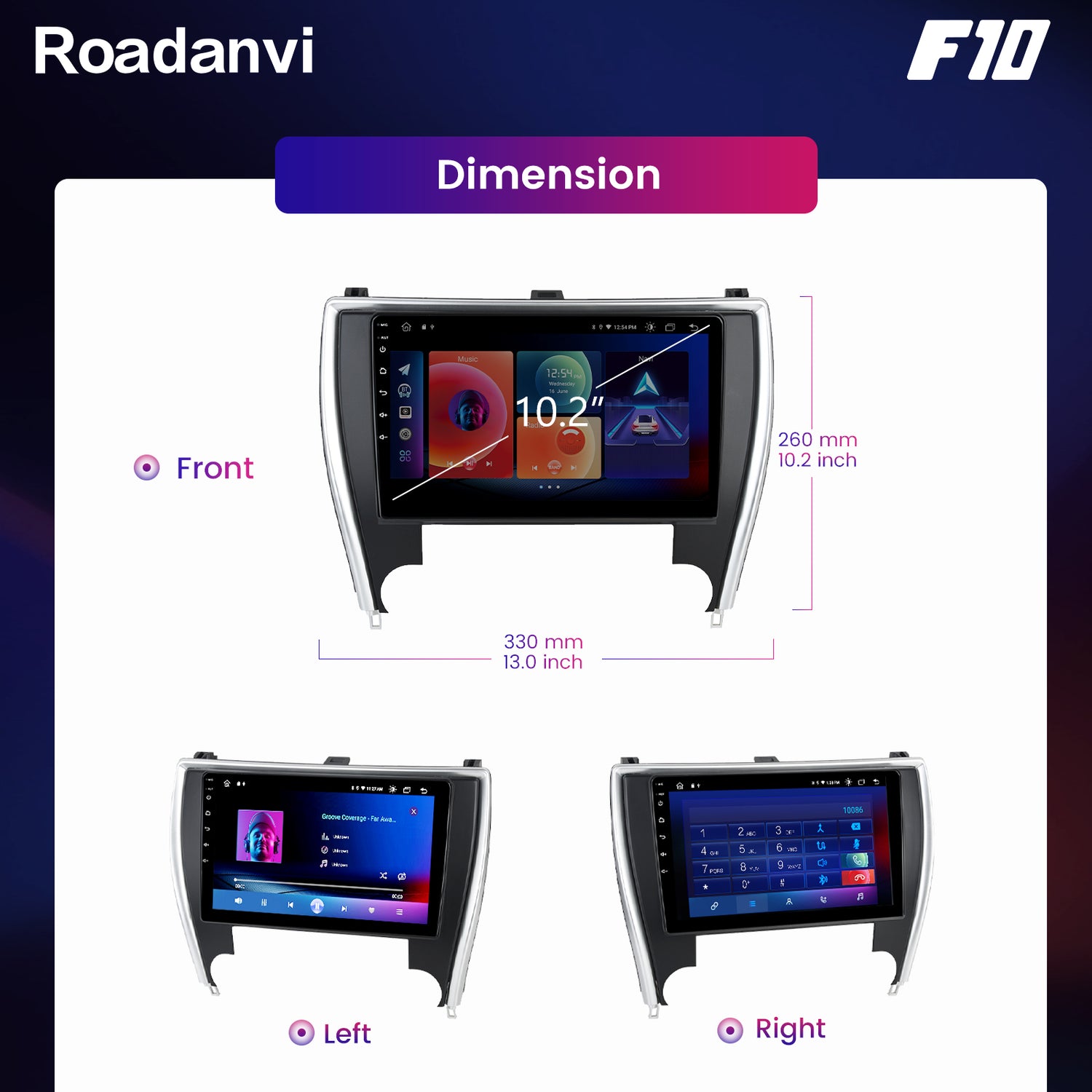 Roadanvi F10 For Toyota Camry 2015 2016 2017 Car Stereo IPS Screen DSP