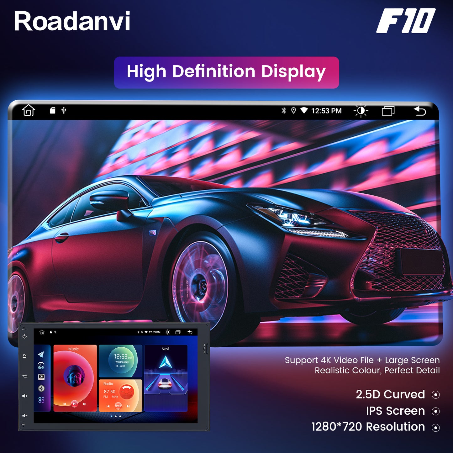 Roadanvi F10 For Toyota Universal Corolla Camry 2014-2022 Car Stereo Apple Carplay Android 10 DSP GPS NAvigation