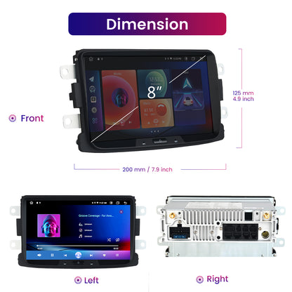 Roadanvi F10 8 "Android 10.0 Car Radio with Screen for Renault Duster Dacia Sandero Duster Captur Lada Xray 2 Logan 2 Auto Stereo Bluetooth Compatible with Android Auto Apple CarPlay 1280*720 Head Unit